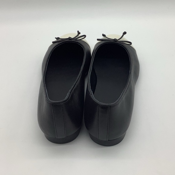 Quince Italian Leather Cap-Toe Ballet Flats Black & White | Sz 7 | New With Box - Picture 7 of 11